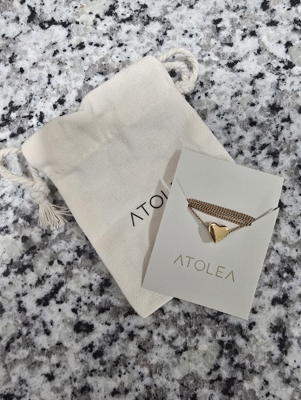 ATOLEA Gold Waterproof Necklace With Heart